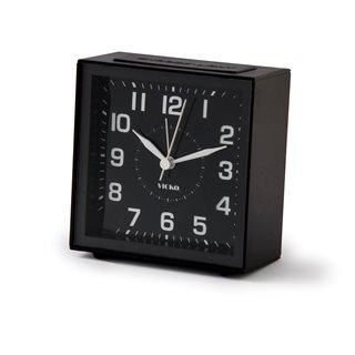 Επιτραπέζιο Ρολόι - Ξυπνητήρι μαύρο 10.5x10.5 εκ.  Ρολόγια επιτραπέζια