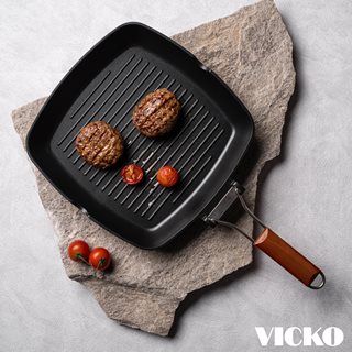 Grill Pan with non-stick coating and foldable handle 28x28 cm  Grill Pans