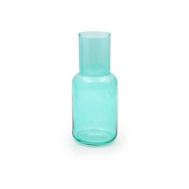 Glass clear turquoise Bottle Vase 9.5x21 cm
