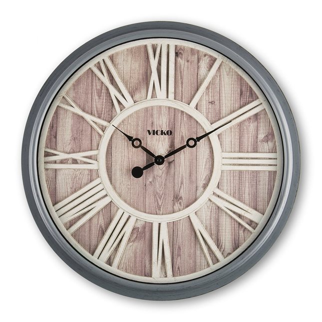 Ρολόι τοίχου γκρι-φυσικό ξύλο 50.5 εκ.