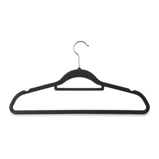 Velvet grey Hanger with tie bar - Set of 10  Clothing hangers