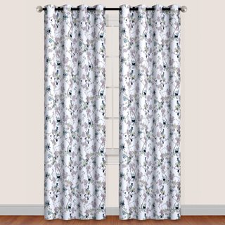 Set of 2 curtains 140x260 cm., flower design with grommet top  Grommet top