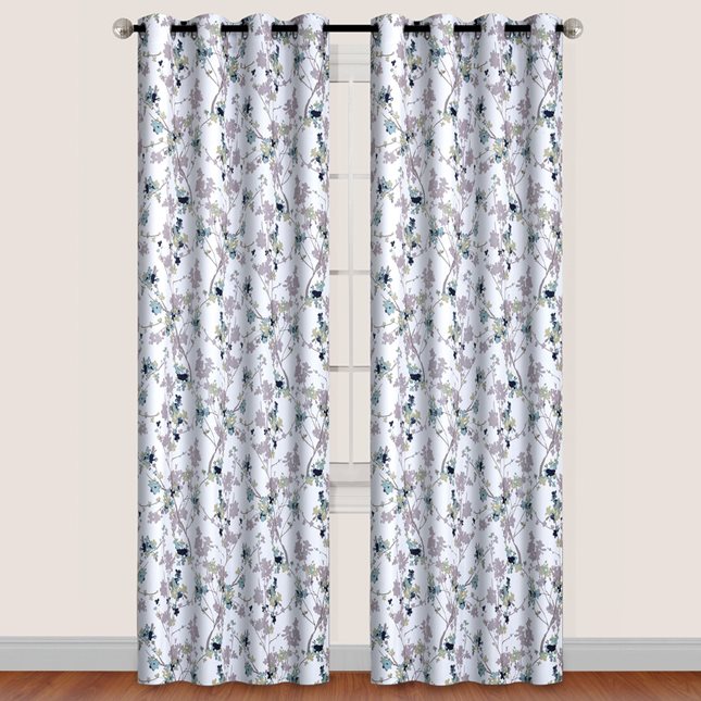 Set of 2 curtains 140x260 cm., flower design with grommet top