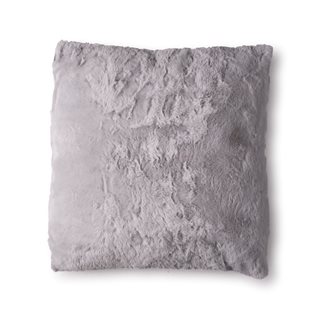 Fur cushion 45x45 cm., light grey  Throw cushions