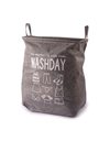 Linen laundry basket 43.5x32.5x54 cm., grey with handles and closure