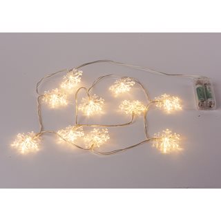 10 Χριστουγεννιάτικα LED λαμπάκια με μπαταρία, "νιφάδα χιονιού"  Φωτιζόμενα διακοσμητικά-Λαμπάκια