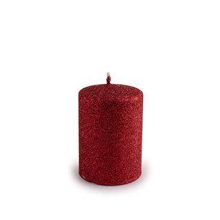 Χριστουγεννιάτικο κερί κόκκινο με χρυσόσκονη 7x10 εκ.  Κεριά-Κηροπήγια
