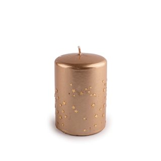 Χριστουγεννιάτικο κερί χρυσό με αστέρια 7x10 εκ.  Κεριά-Κηροπήγια