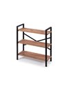 3-tier metal Shelving unit Madrid with wooden surface 75x30x80 cm