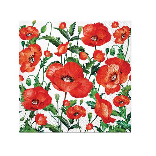 Paper Napkins Poppies 33x33 cm pack of 20