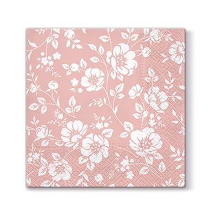Χαρτοπετσέτες pink-white Flowers 33x33 εκ. 20 τεμάχια  Χαρτοπετσέτες-Χαρτοπετσετοθήκες
