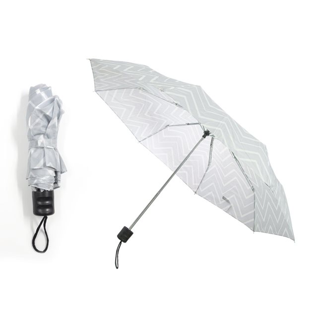 Ομπρέλα βροχής σπαστή Γραμμικό γκρι-λευκό