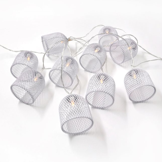 Decorative battery String lights with 10 LED metal Lanterns