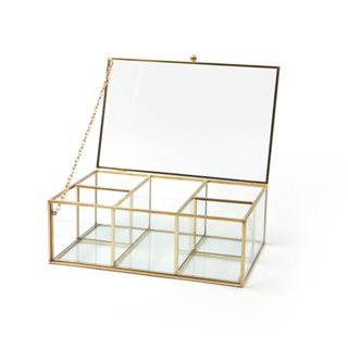 5-compartments Glass Jewelry box 20x14x7 cm  Jewelry storage & care