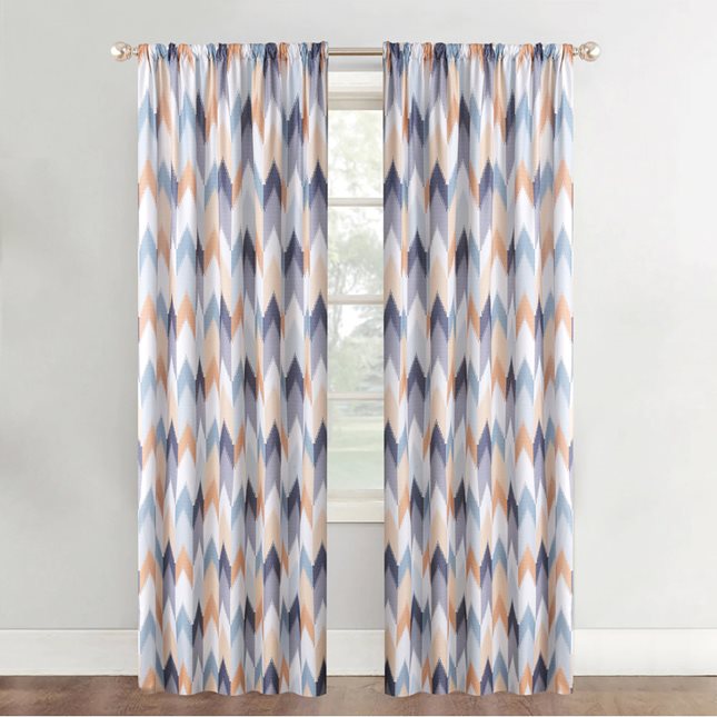 Set of 2 Curtains 140x260 cm rod pocket Geometric multicolor
