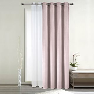 Velvet grommet top Curtain 132x260 cm powder pink  Grommet top