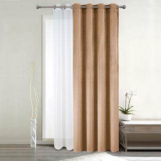 Velvet grommet top Curtain 132x260 cm beige  Grommet top