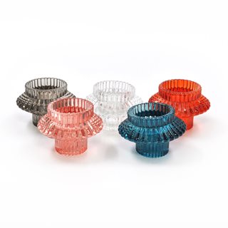Glass Candle holder tealight-taper candle 8x6 cm in 5 colors  Candle holders-Lanterns