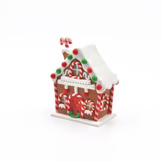 Χριστουγεννιάτικο διακοσμητικό Gingerbread House με LED 8x5.5x11 εκ.  Φωτιζόμενα διακοσμητικά-Λαμπάκια