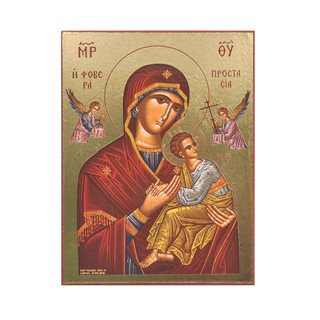 Religious picture of Saint Mary with gold stamping 15x20 cm  Religious framed wall decor