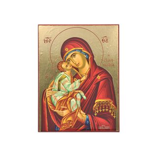 Εικόνα Παναγία Γλυκοφιλούσα με χρυσοτυπία 10x15 εκ.  Θρησκευτικές εικόνες
