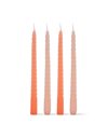 Set of 4 twisted Candles 2.1x25 cm salmon-peach