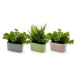 Artificial plant in pot 16 cm in 3 colors  Artificial plants