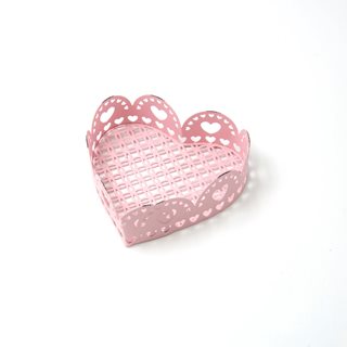 Easter metal Basket heart 10.5x10x3.5 cm pink  Easter Decorative baskets