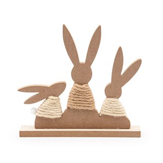 Easter wooden Bunnies with rope 23x4x21.5 cm  Easter Figurines