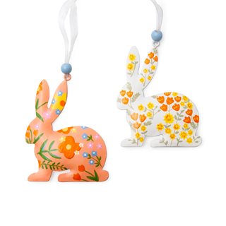 Easter metal Ornament Bunny 7.5x10 cm in 2 designs  Easter Wall decor
