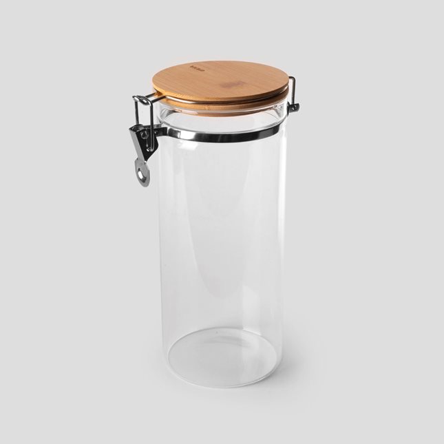 Glass Jar with bamboo lid and clip 1400 ml