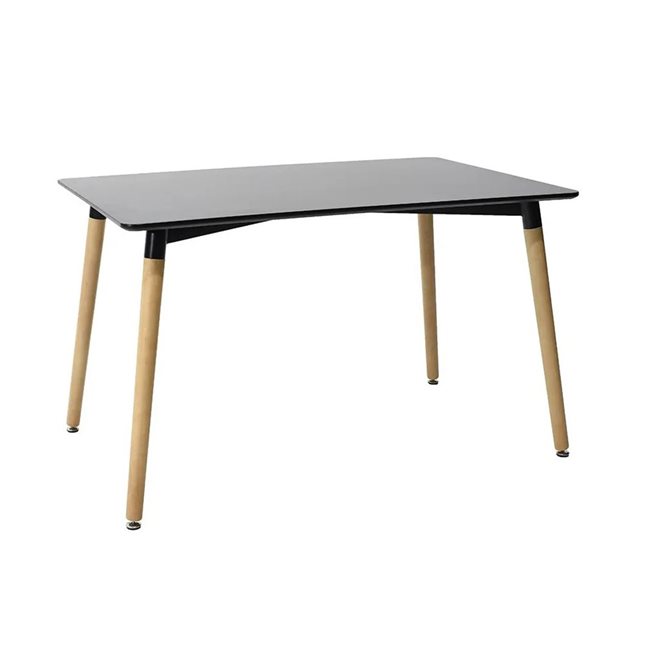 Τραπέζι ξύλινο ορθογώνιο 120x80x75 εκ. μαύρο
