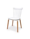Καρέκλα από πολυπροπυλένιο λευκή με ξύλινα πόδια 43x49x82 εκ.