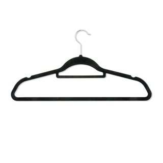 Κρεμάστρα βελούδινη με ράβδο για γραβάτες μαύρη - Σετ 10 τεμαχίων  Κρεμάστρες ρούχων