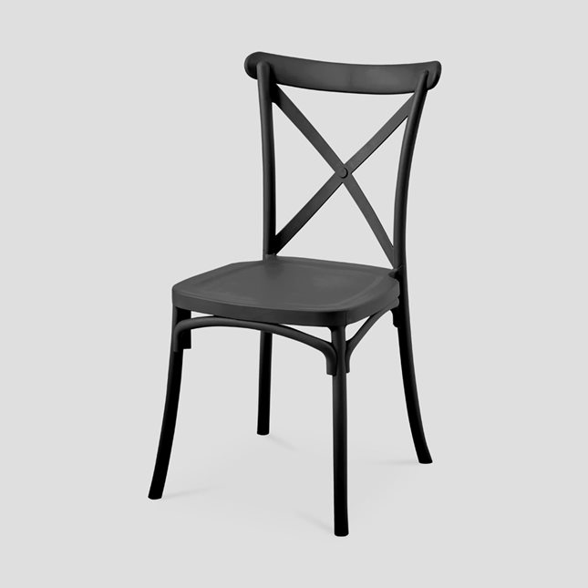 Καρέκλα από πολυπροπυλένιο μαύρη 43x52x88 εκ.