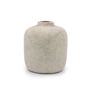 Κεραμικό Βάζο Stone ανοιχτό γκρι 17x19 εκ.  Διακοσμητικά βάζα-κουπ