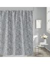 Κουρτίνα μπάνιου grey Leaves υφασμάτινη 180x200 εκ.