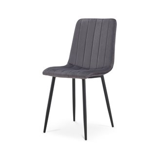 Καρέκλα βελούδινη γκρι με μεταλλικά πόδια 44x54x87 εκ.  Καρέκλες τραπεζαρίας