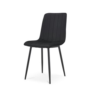 Καρέκλα βελούδινη μαύρη με μεταλλικά πόδια 44x54x87 εκ.  Καρέκλες τραπεζαρίας