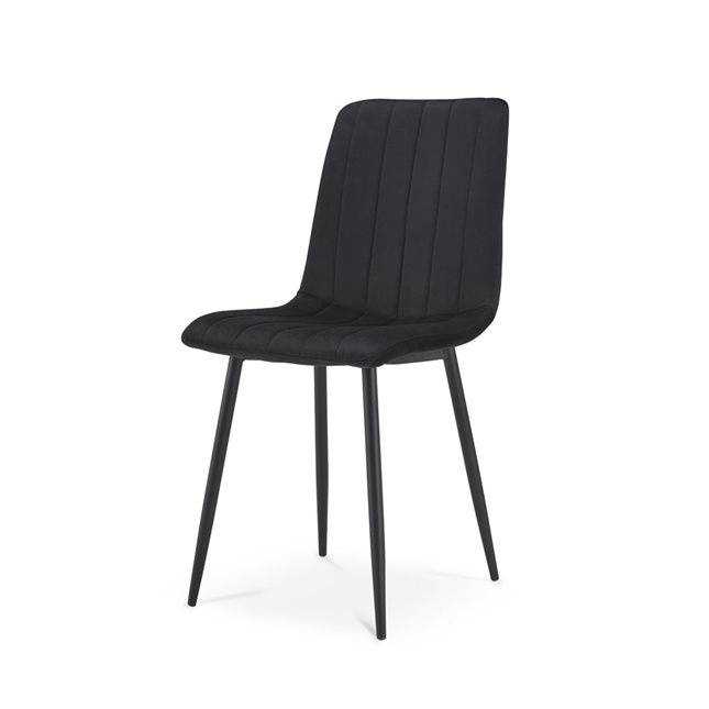 Velvet Chair black with metal legs 44x54x87 cm