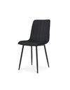 Velvet Chair black with metal legs 44x54x87 cm