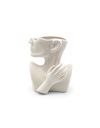 Ceramic Vase face white 19x13x25 cm