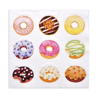 Napkins Donuts 33x33 cm pack of 20  Paper napkins-Napkin holders