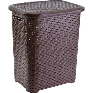 Laundry Hamper Rattan 45 L BROWN  Bathroom storage baskets - Ηampers