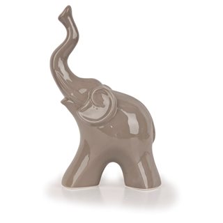Κεραμική διακοσμητική Φιγούρα ελέφαντα 18.5x9.5x29.5 εκ. γκρι  Φιγούρες