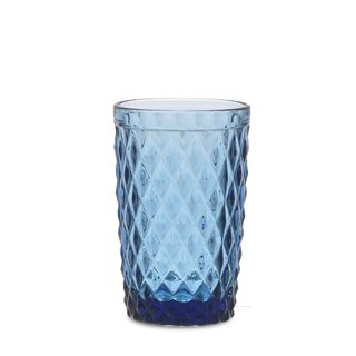 Γυάλινο Ποτήρι Νερού Diamonds μπλε 320 μλ.  Ποτήρια