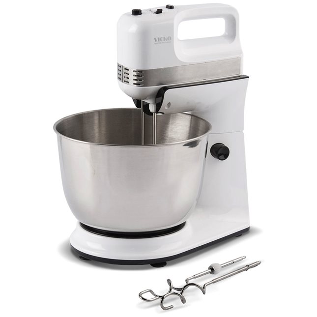 Mixer 400 W with rotating bowl 4 L and 5 speeds white