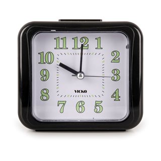 Επιτραπέζιο Ρολόι - Ξυπνητήρι μαύρο με φωτιζόμενο καντράν 11x10 εκ.  Ρολόγια επιτραπέζια