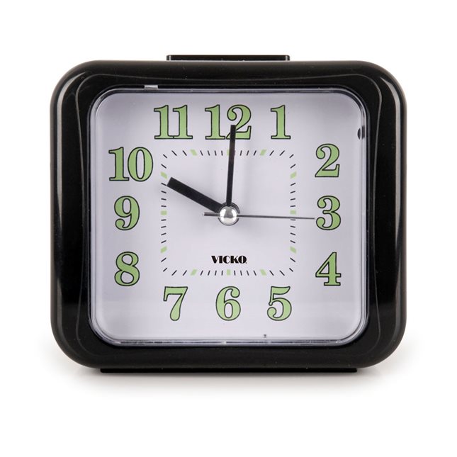Επιτραπέζιο Ρολόι - Ξυπνητήρι μαύρο με φωτιζόμενο καντράν 11x10 εκ.