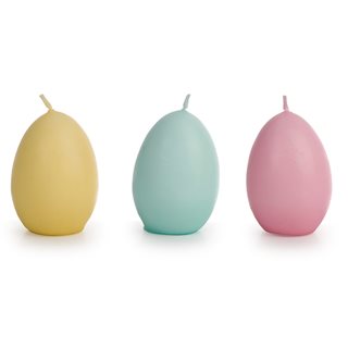Easter egg Candle 4.5x6 cm in 3 colors  Easter Candles